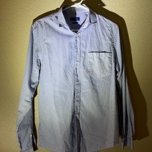Zara Slim Fit Shirt - Pinstripe Blue
